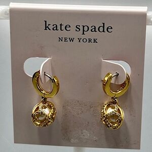 Kate Spade Gold Tone  and Faux Pearl Drop Earrings